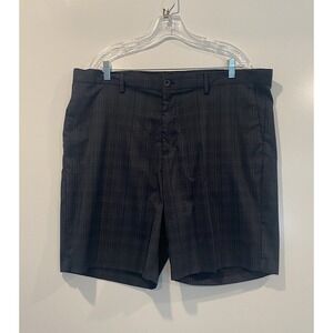Chaps Golf 78 Mens Performance Plaid Shorts Grey Size 42 Stretch Flat Front